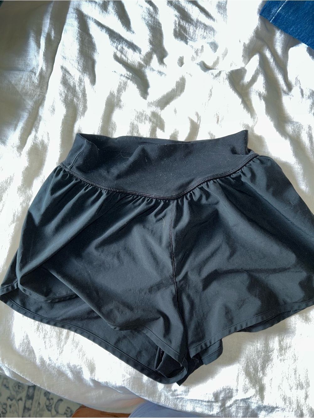 aerie Black High-Waist Athletic Shorts